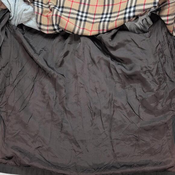 Vintage Burberry Coat Size Large Lined Button Front Nova Check Classic READ - Picture 6 of 15